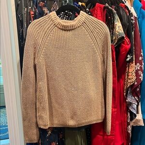 Quince 100% Cotton Fisherman Crew Sweater Camel
